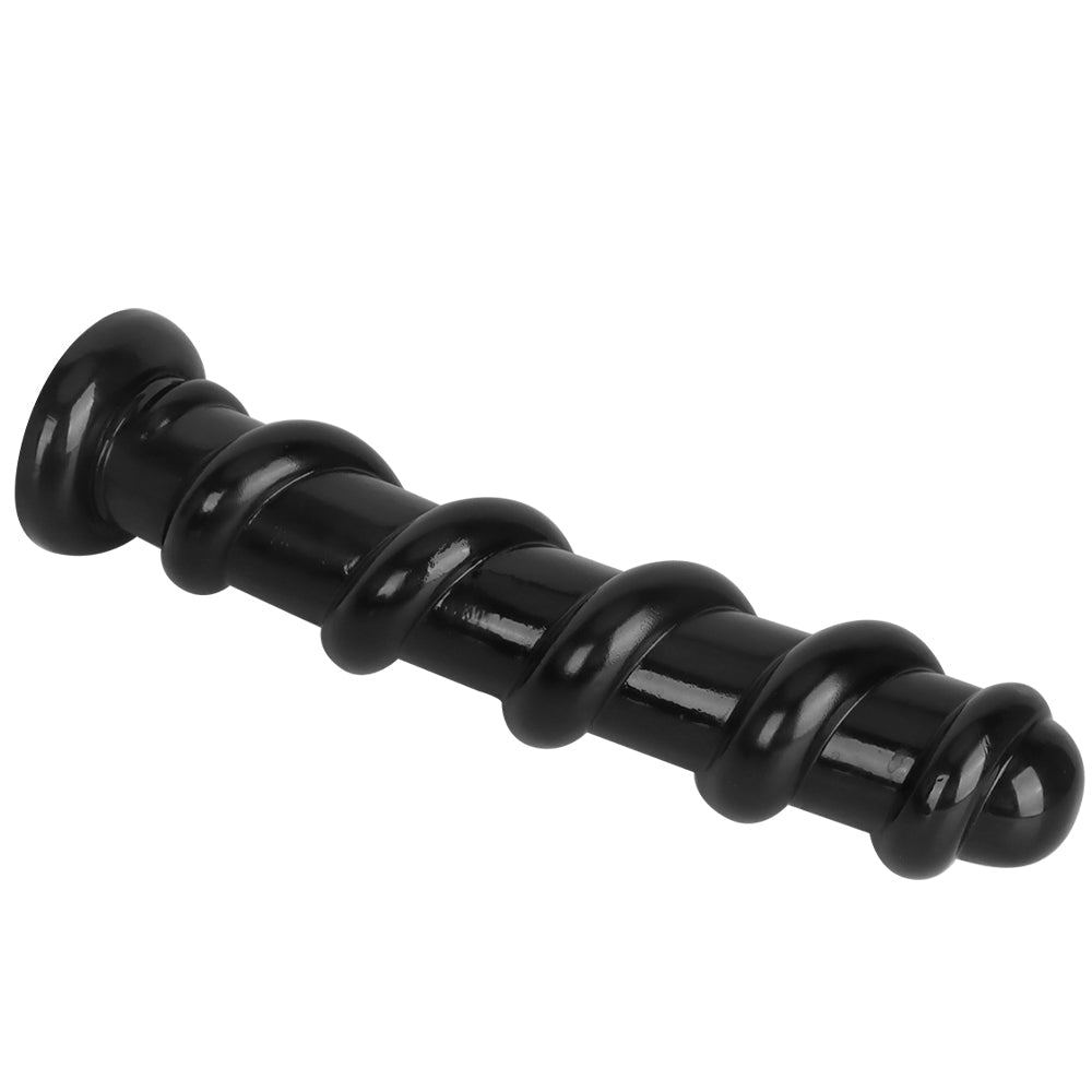 Zwarte Dikke Huge Dildo met Spiraalvormige Ribbels