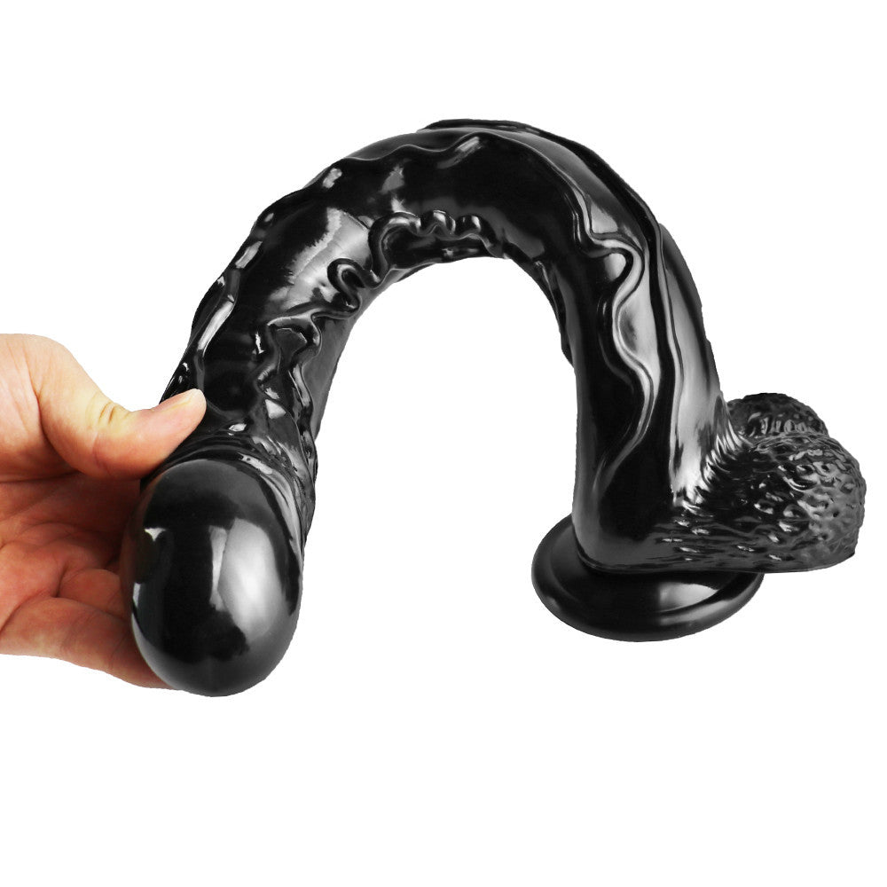 42cm Zwarte Realistische Anale Dildo Diepe Ervaring