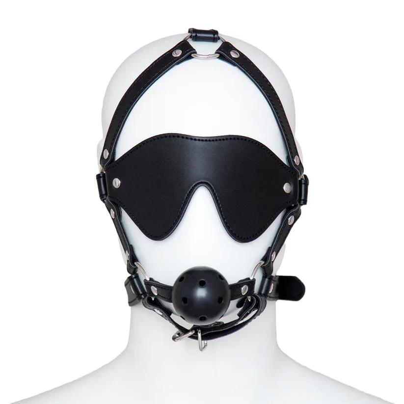 Bondage Blinddoek Set met Geperforeerde Ball Gag