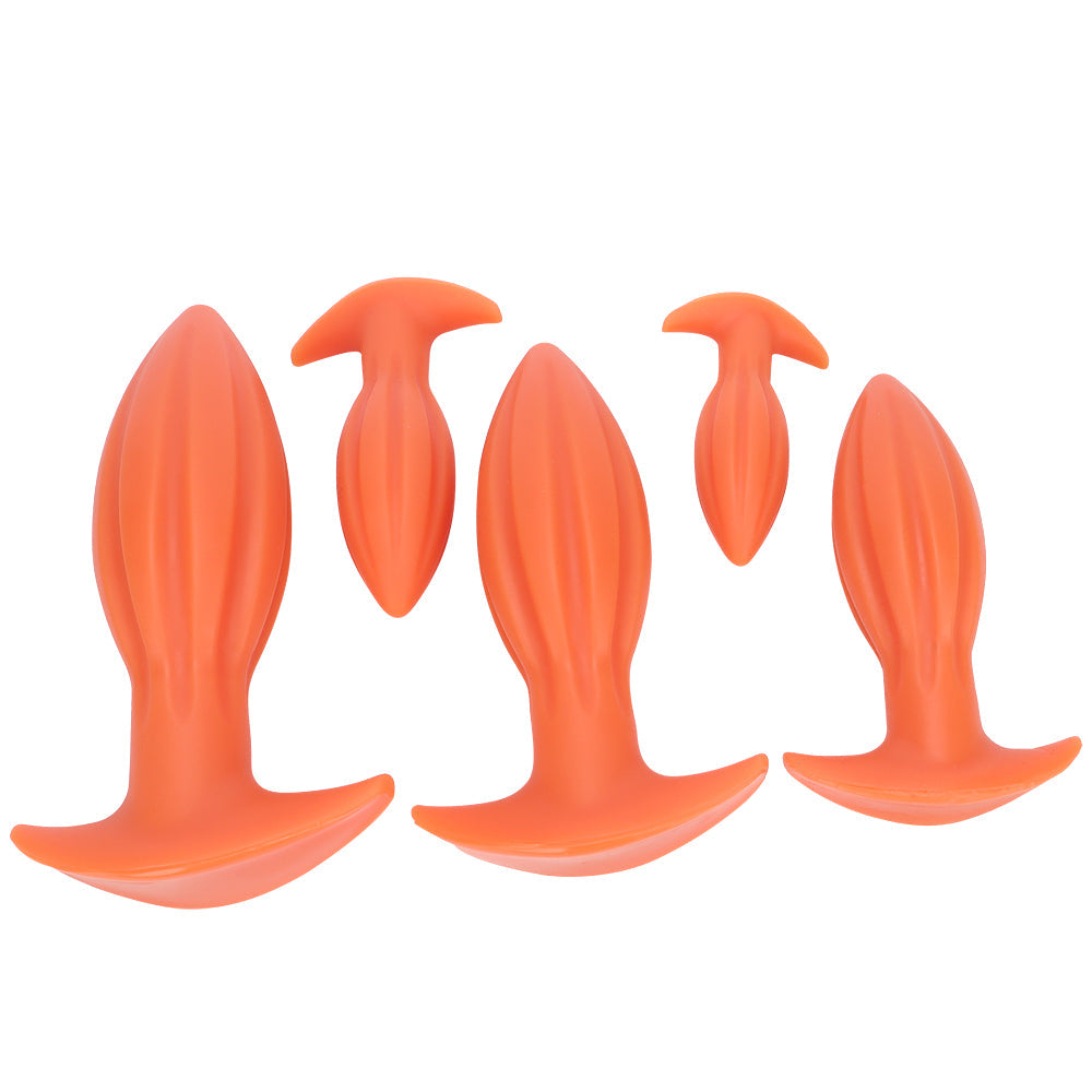 Grooved Silicone Giant Butt Plug Kit