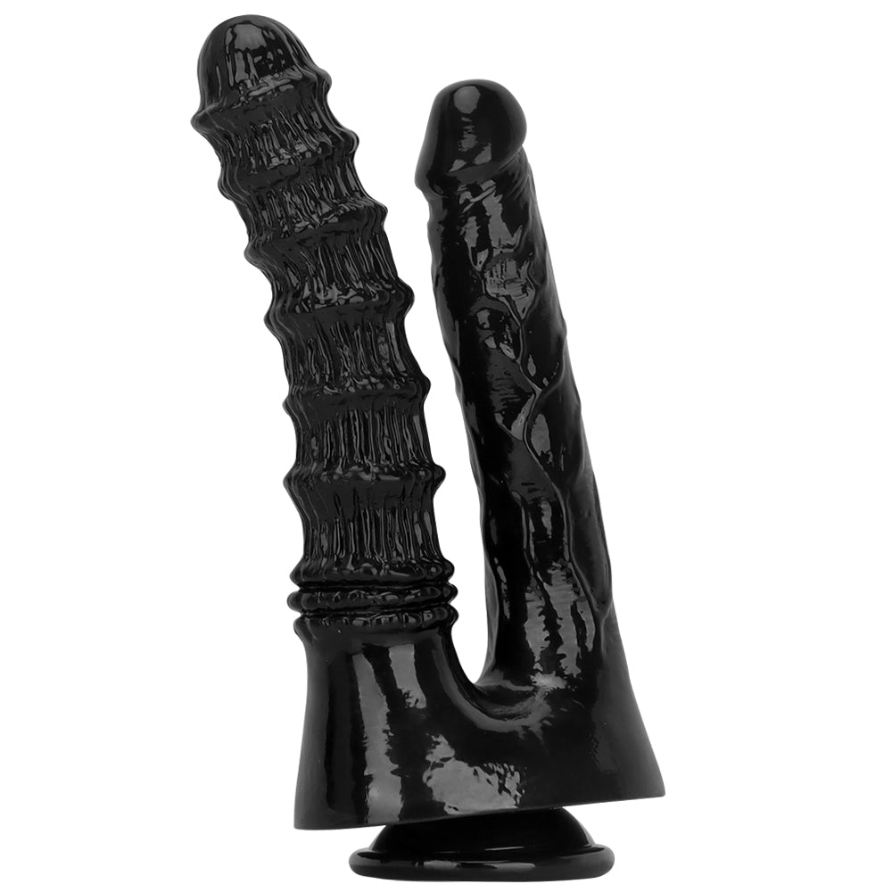 27 cm Black Soft Anal Doppeldildo
