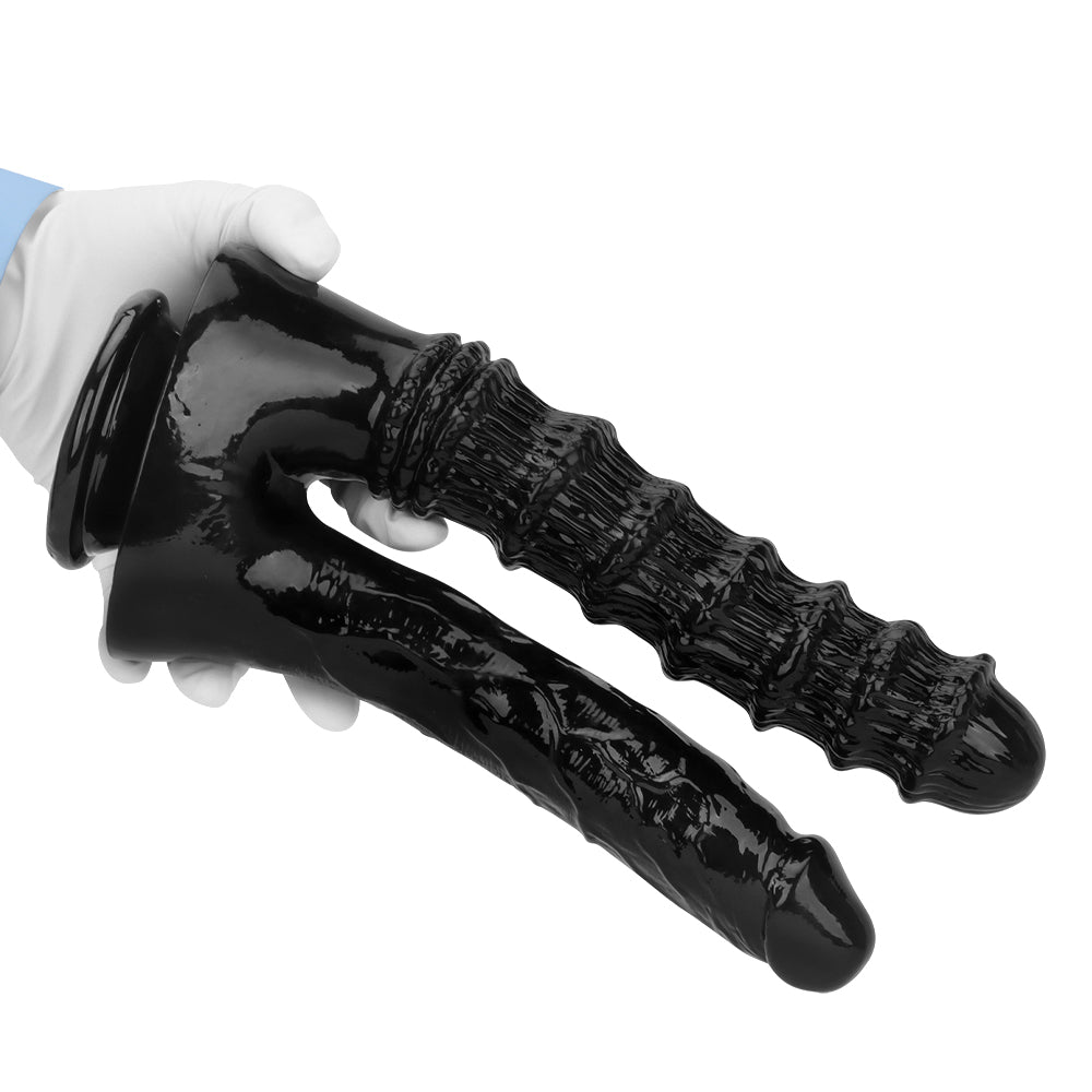 27 cm Black Soft Anal Doppeldildo