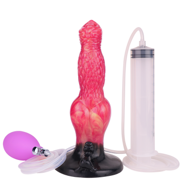 21.7 cm Red Inflatable Ejaculating Dogdildo