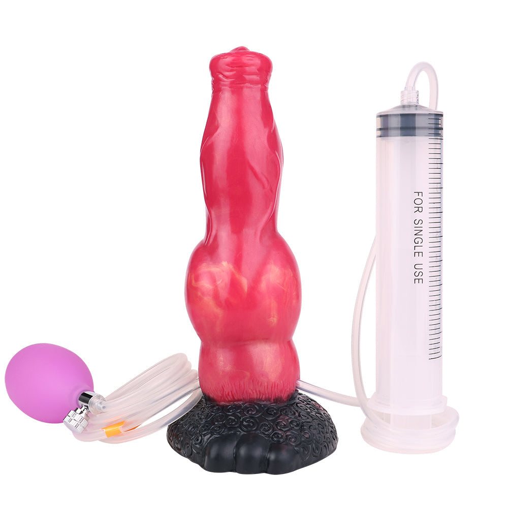 18cm Opblaasbare Dildo Met Dog Knot En Ejaculatie