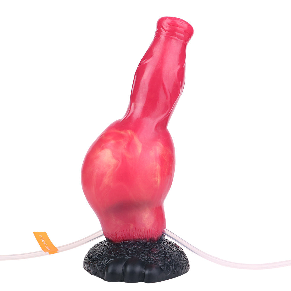 18cm Opblaasbare Dildo Met Dog Knot En Ejaculatie