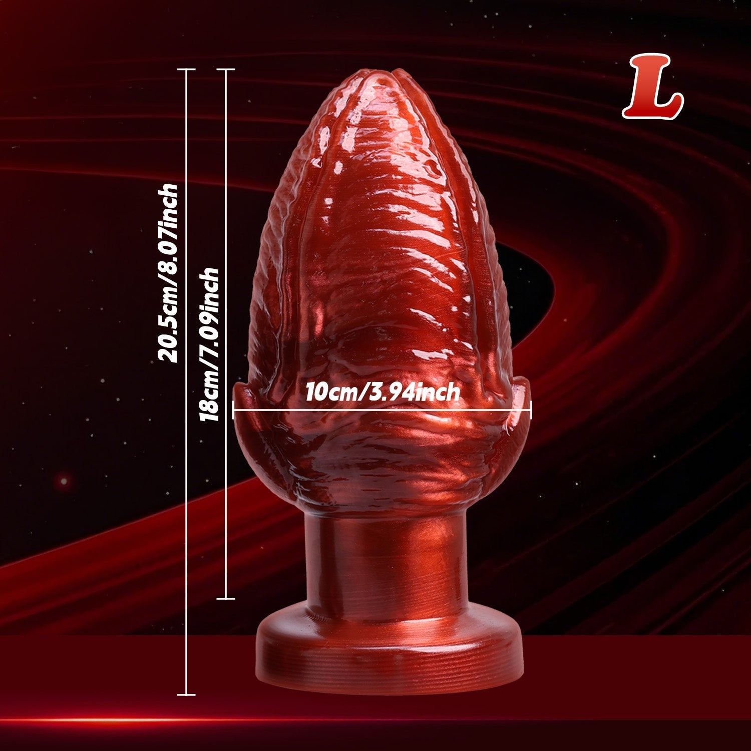 Rode Big Anal Plug Met Vleesetende Plant