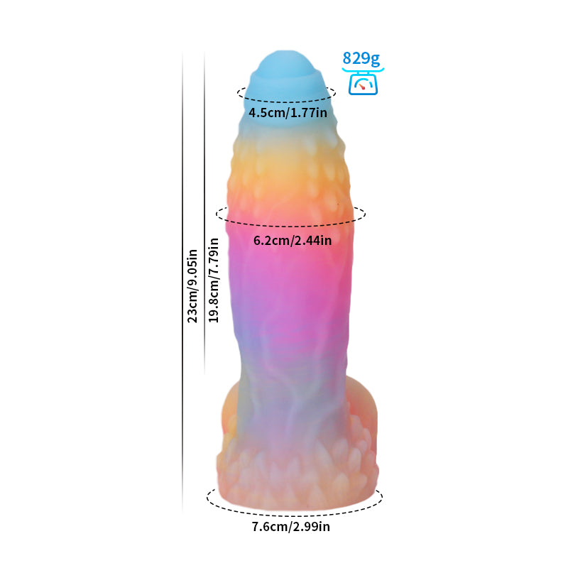 Regenboog Dildo Glow In The Dark Big Fantasy Cock