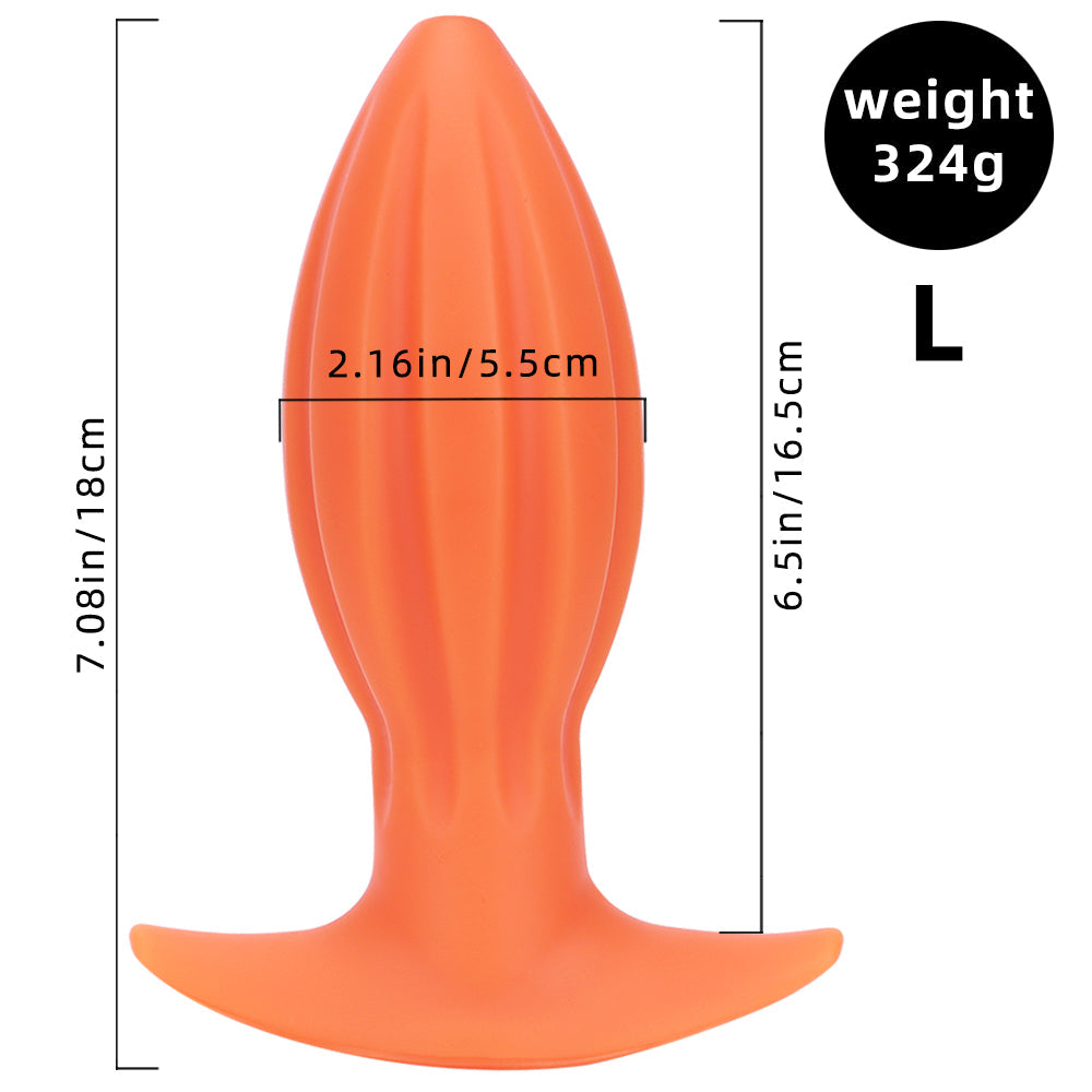 Grooved Silicone Giant Butt Plug Kit