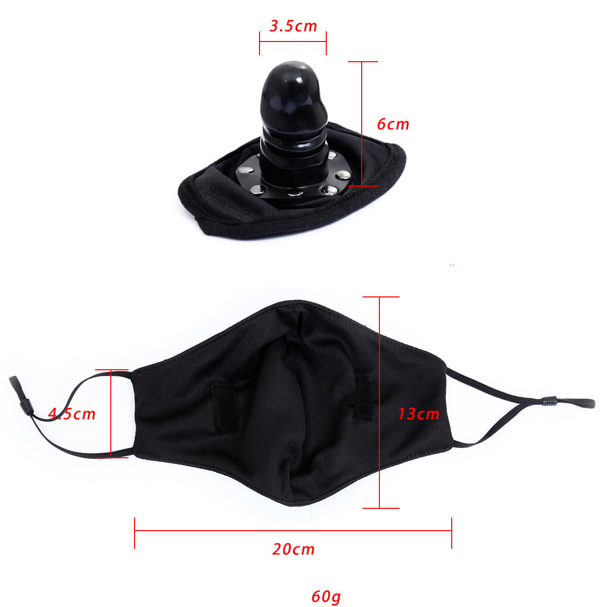 Zwart BDSM Masker Met Dildo Gag