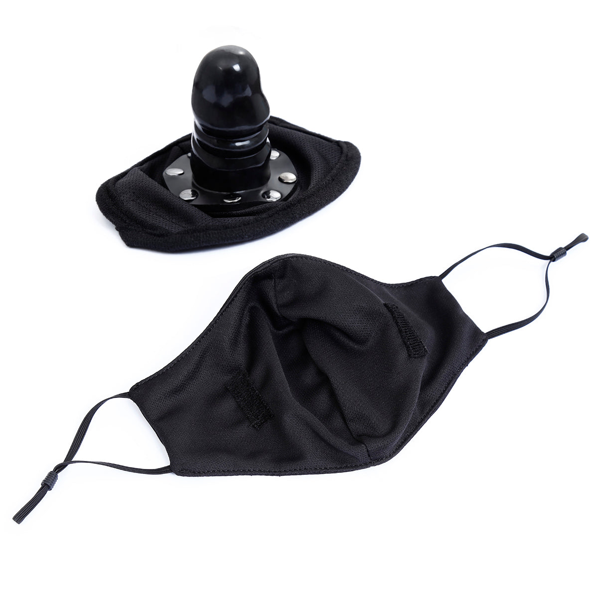 Zwart BDSM Masker Met Dildo Gag