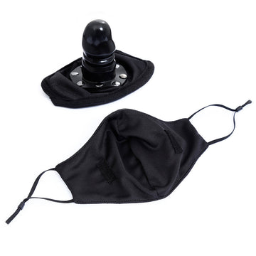 Zwart BDSM Masker Met Dildo Gag