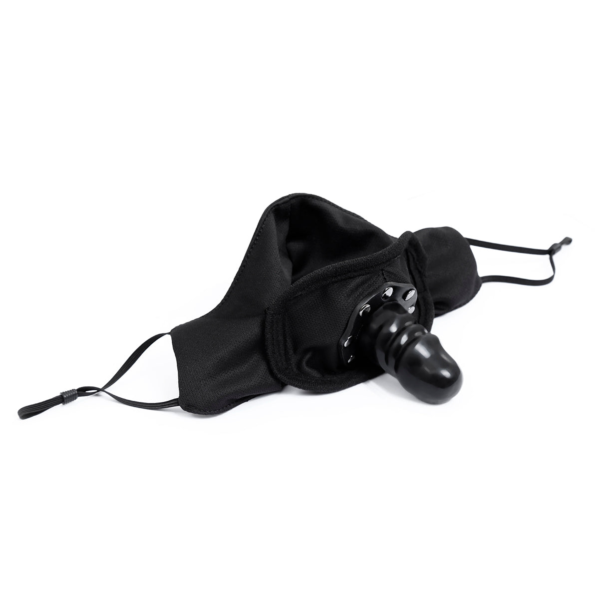 Zwart BDSM Masker Met Dildo Gag