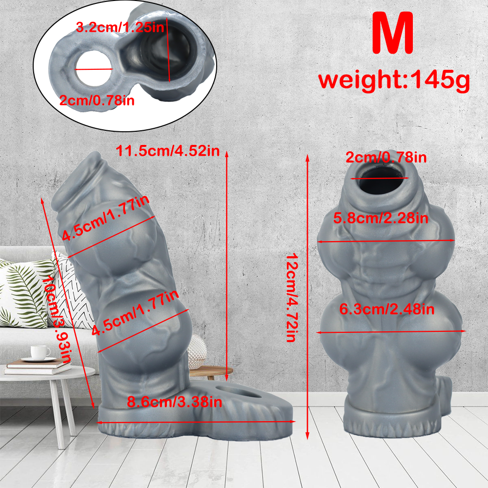 Gray Double Knot Dog Penis Sleeve