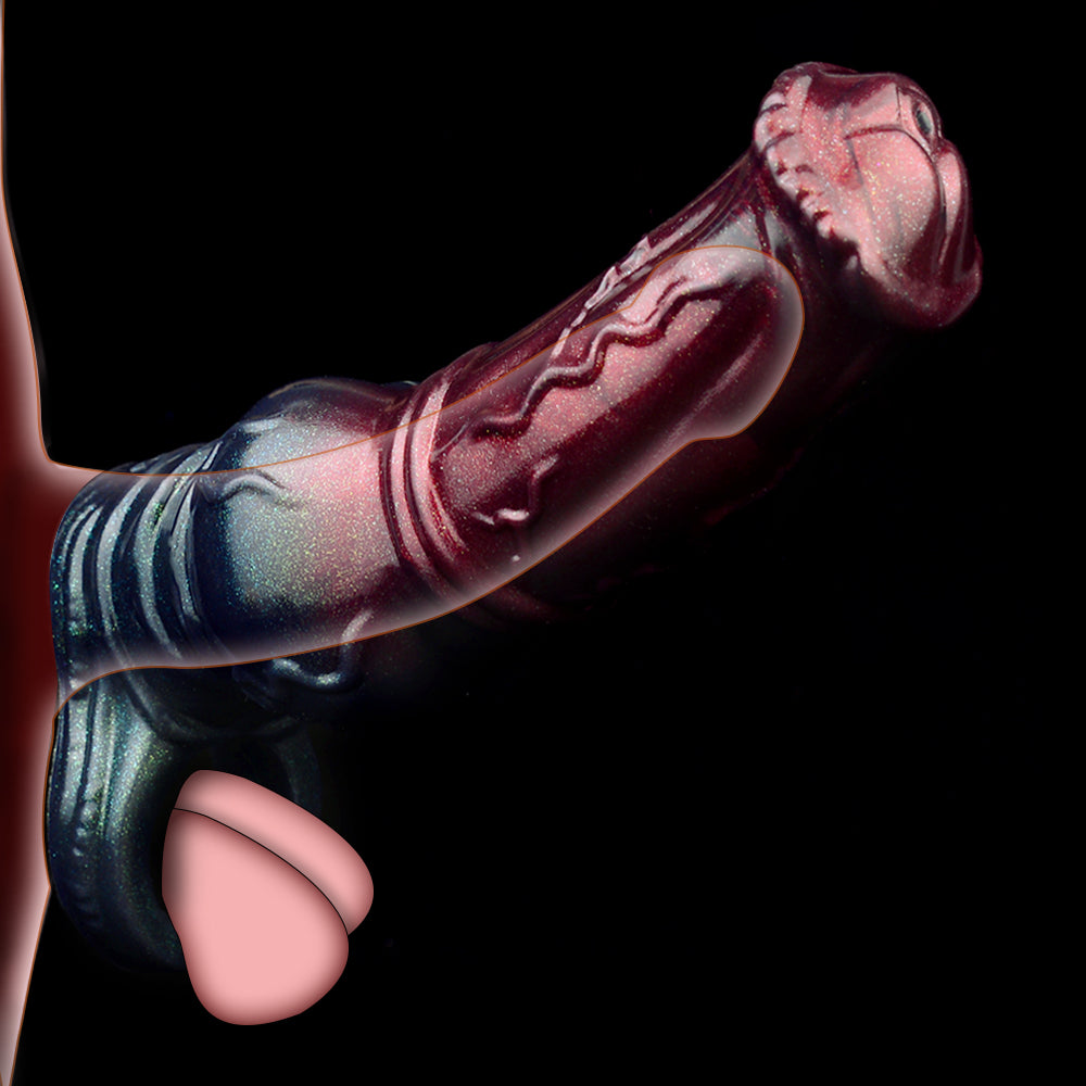 Siliconen Penis Sleeve Paarden Design Met Knoop