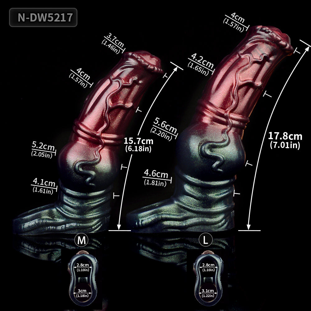 Siliconen Penis Sleeve Paarden Design Met Knoop