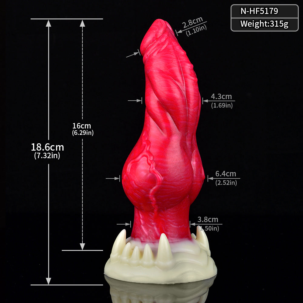 18.6 cm Fantasy Silicone Dogdildo met Noppen