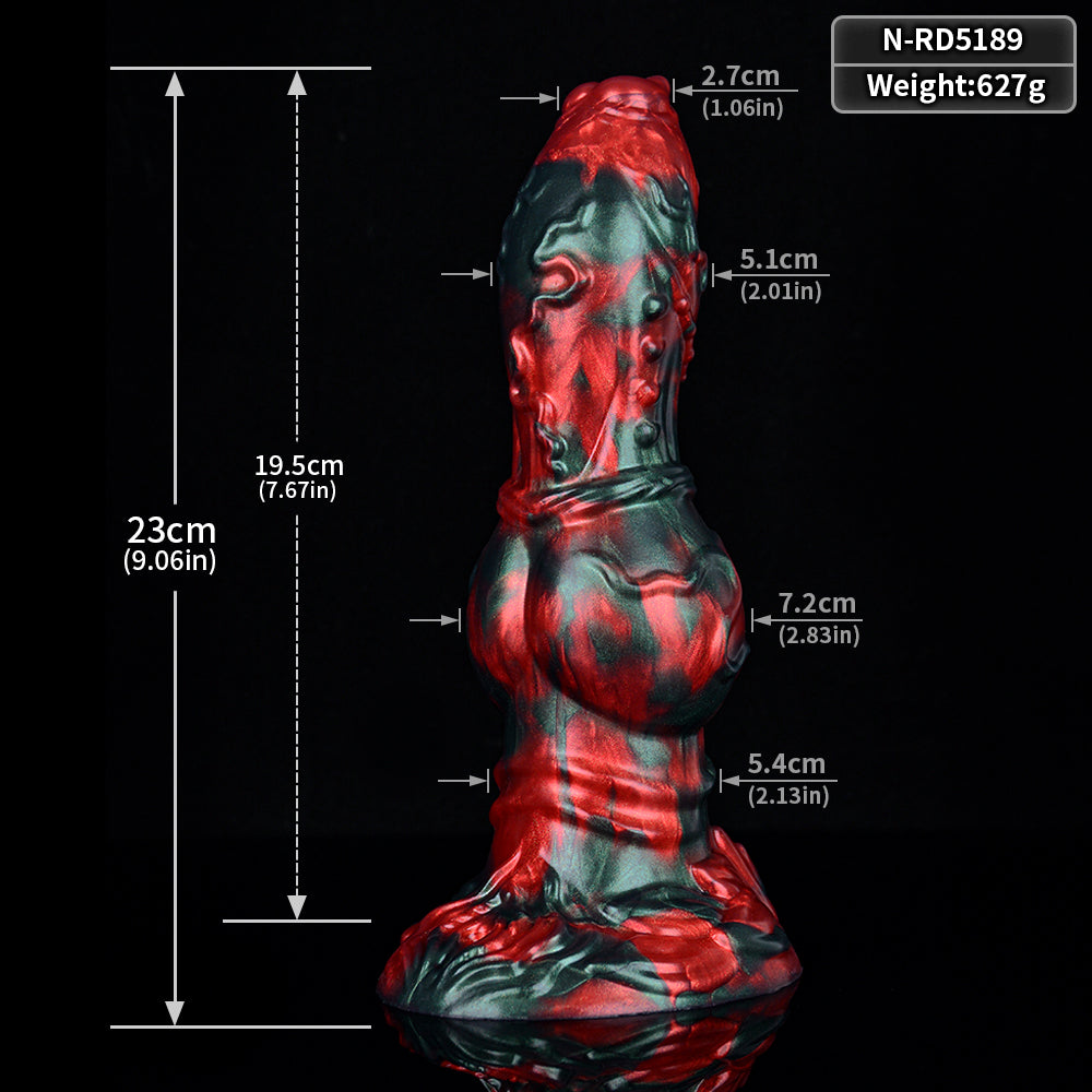 Rood Zwart Monster Knotdildo Alien Dildo