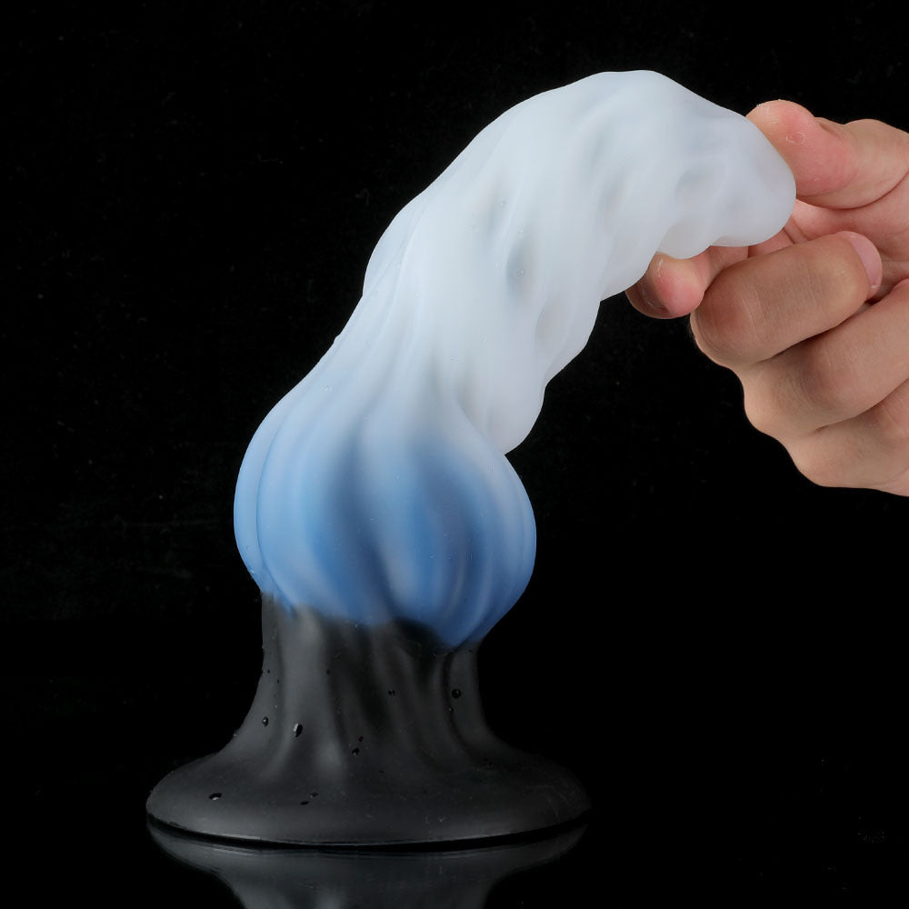 Siliconen Dogdildo Met Ribbelstructuur En Knot 20cm