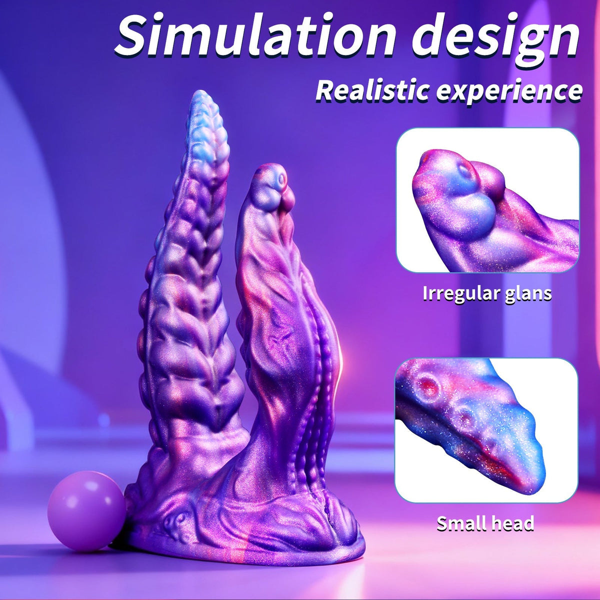 20cm Blauwe Monster Tentakel Dubbele Penetratie Dildo