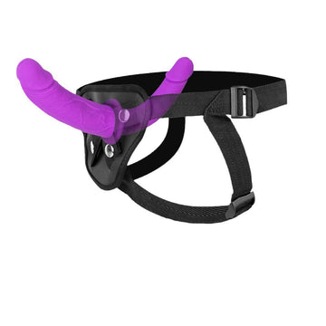 24cm Paarse Lesbienne Dubbele Voorbinddildo