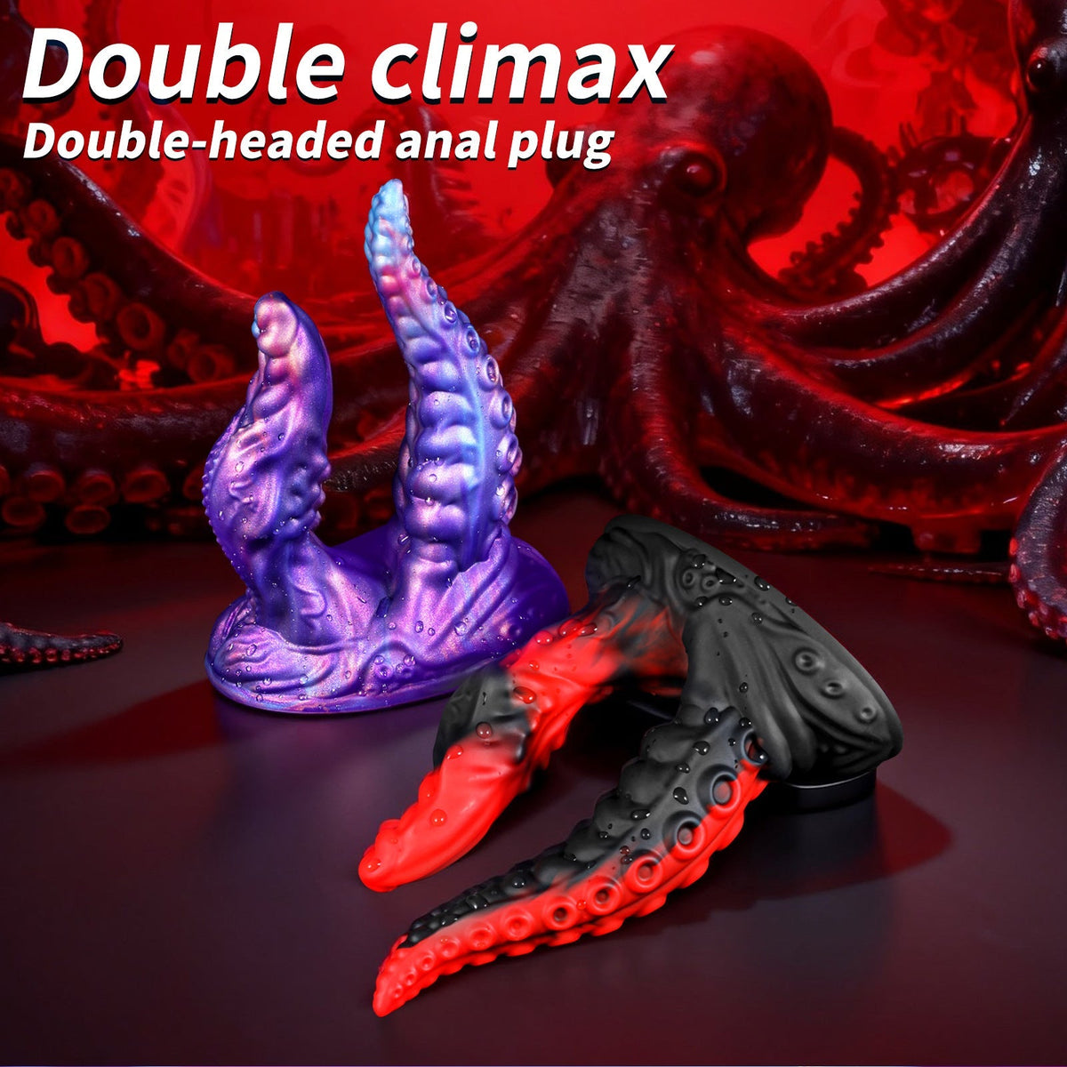 20cm Blauwe Monster Tentakel Dubbele Penetratie Dildo