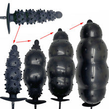 Zwarte Opblaasbare Kralen Buttplug 12 cm Diameter