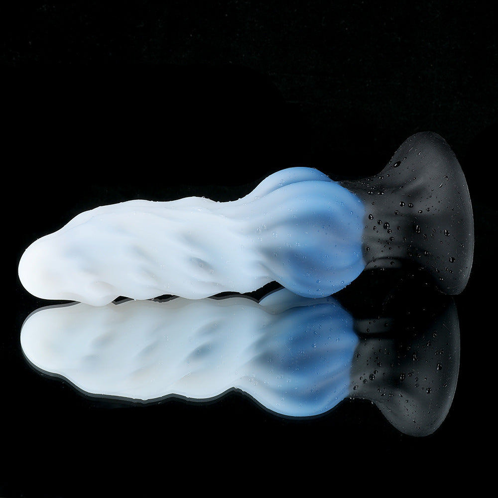 Siliconen Dogdildo Met Ribbelstructuur En Knot 20cm