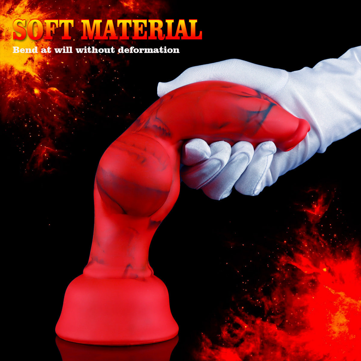 Rode Fantasy Knotdildo Zuignap