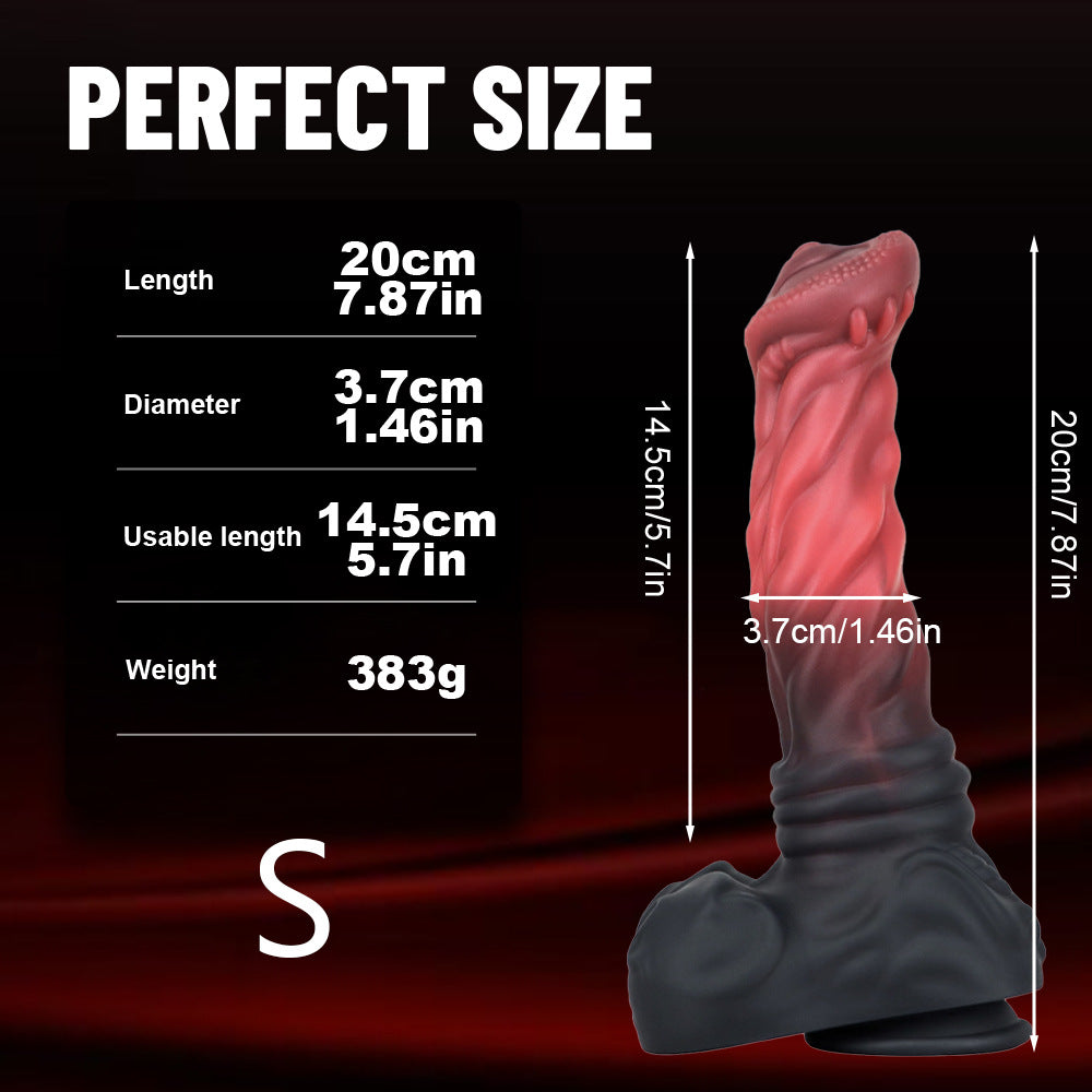 Rode Getextureerde Fantasy Anaal Horse Dildo