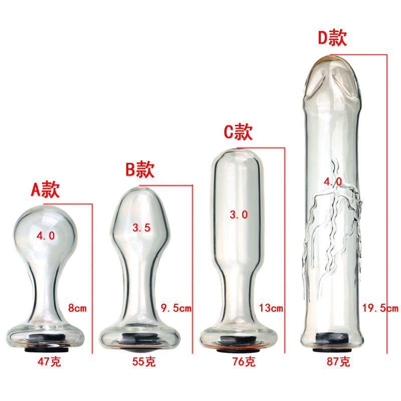 Transparante Glazen Buttplug Met Holle Vloeistofkamer