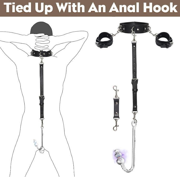 Metal Vibrating Hook Anal Plug BDSM