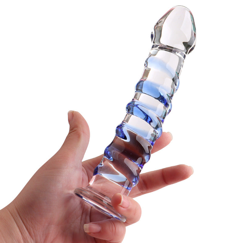 Glazen Butt Plug Met Textuur 17.8 cm