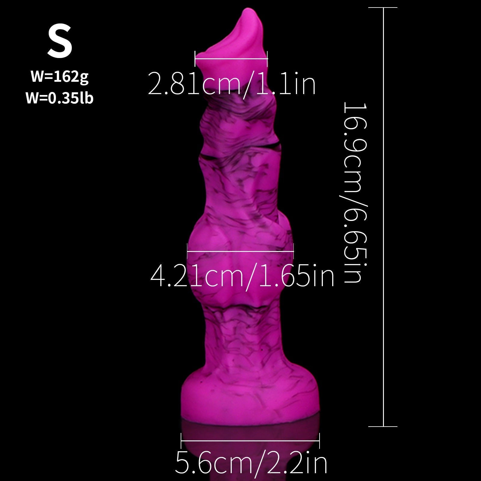 Paarse Zachte Wolf Knotdildo Met Zuignap