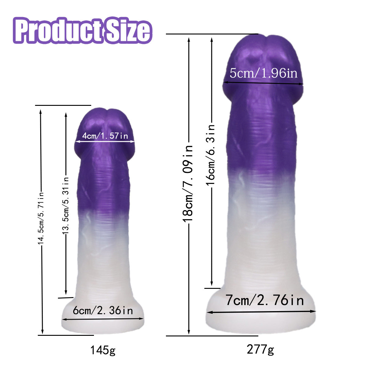 Paarse Anal Dildo Met Mushroom Kop Klein