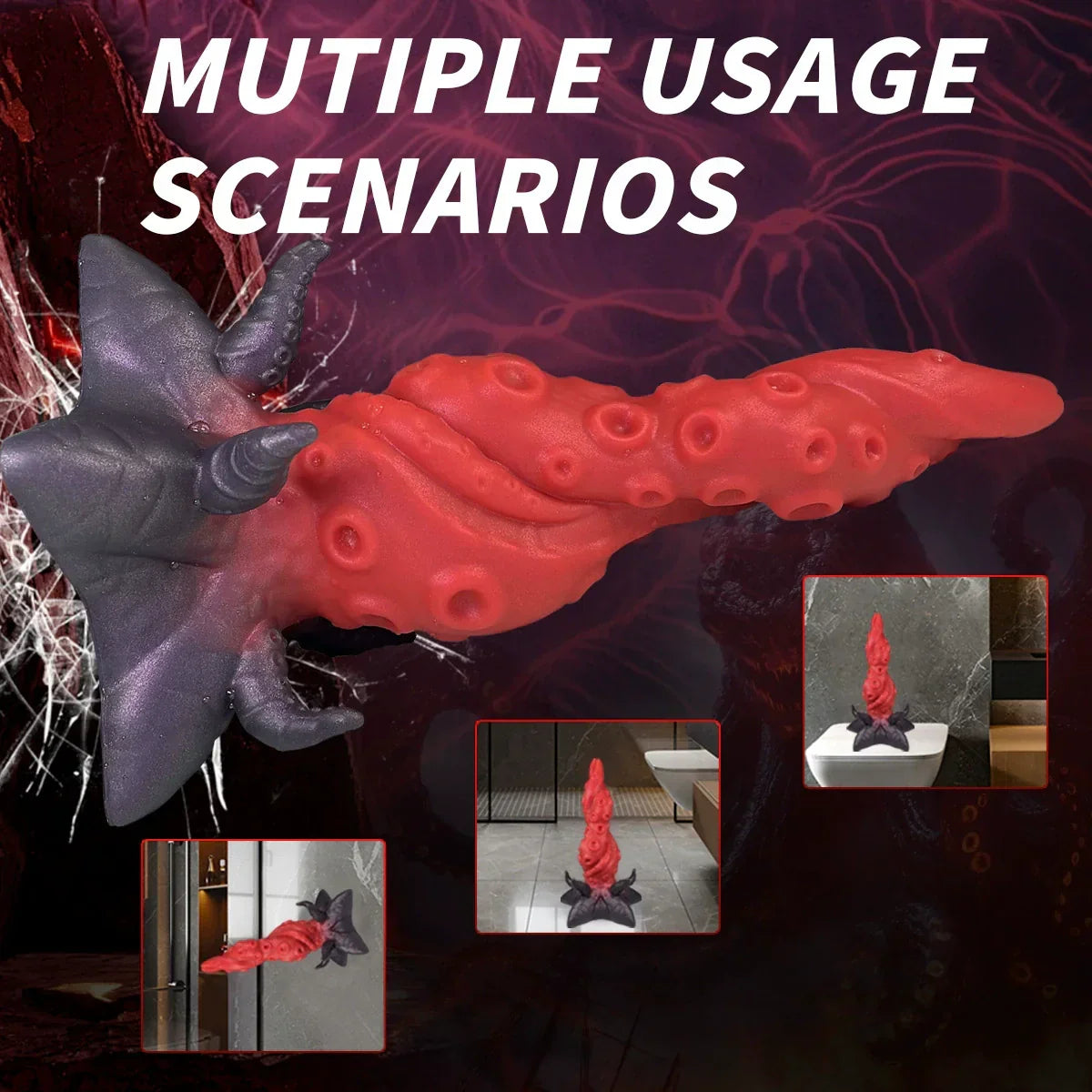 23 cm Octopus Tentakel Monsterdildo met Zuignap