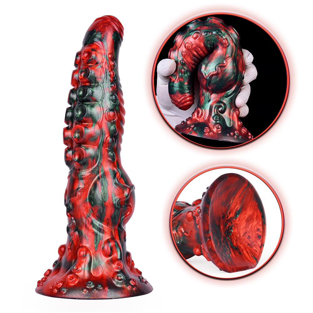 Rode Knot Tentacle Dildo 25cm Met Zuignap