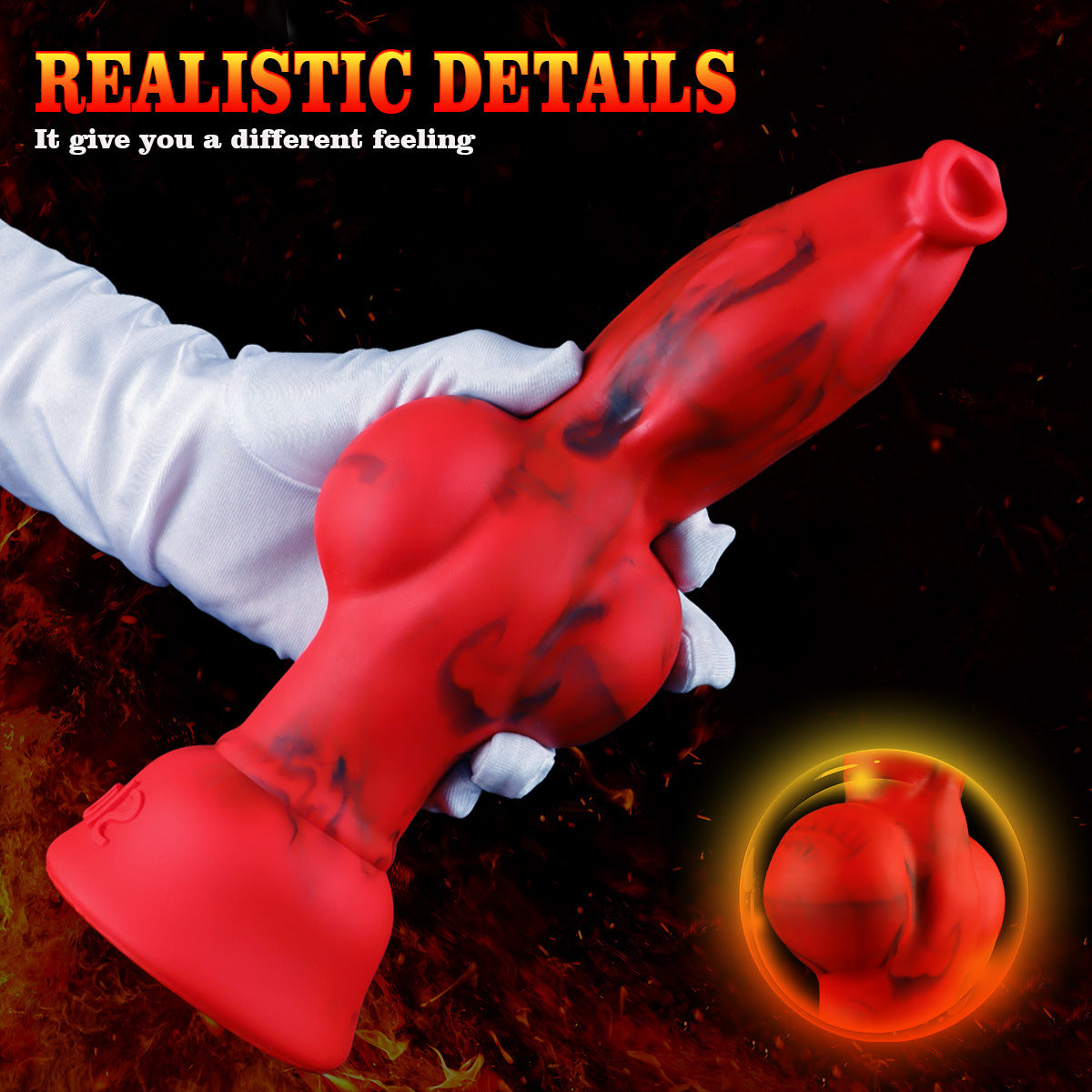 Rode Fantasy Knotdildo Zuignap