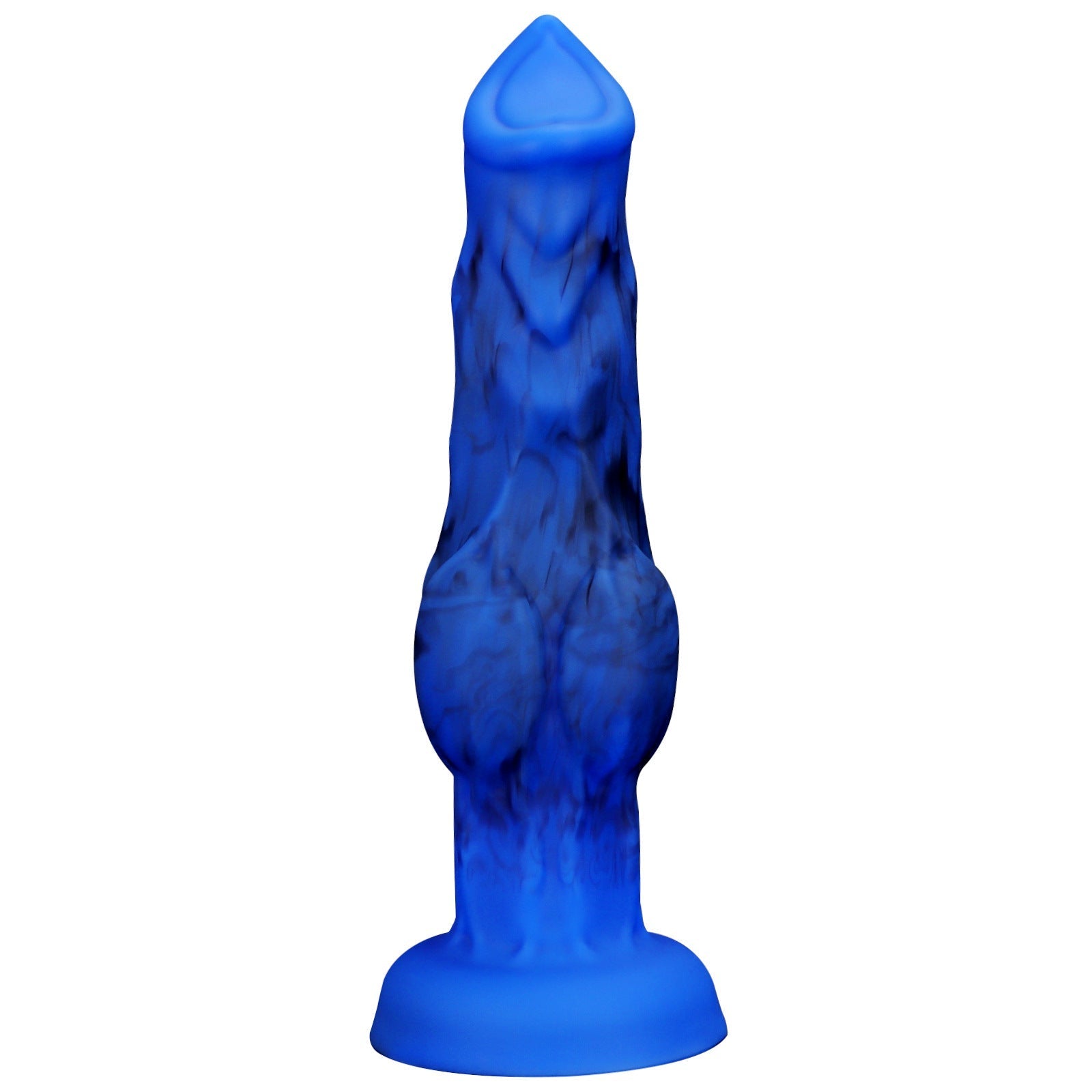 Blauwe Siliconen Wolf Knot Dildo Met Textuur