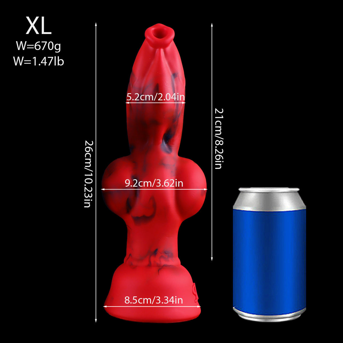 Rode Fantasy Knotdildo Zuignap