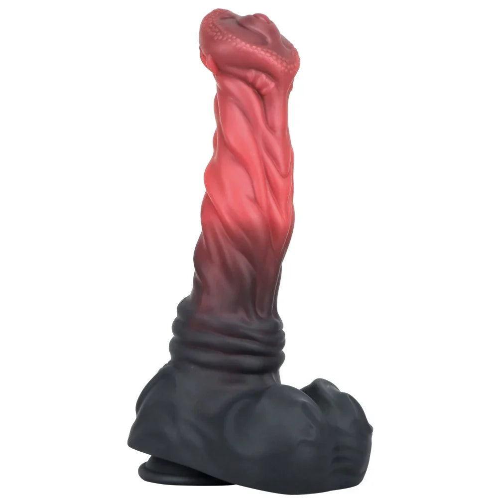 Rode Getextureerde Fantasy Anaal Horse Dildo