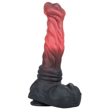 Rode Getextureerde Fantasy Anaal Horse Dildo