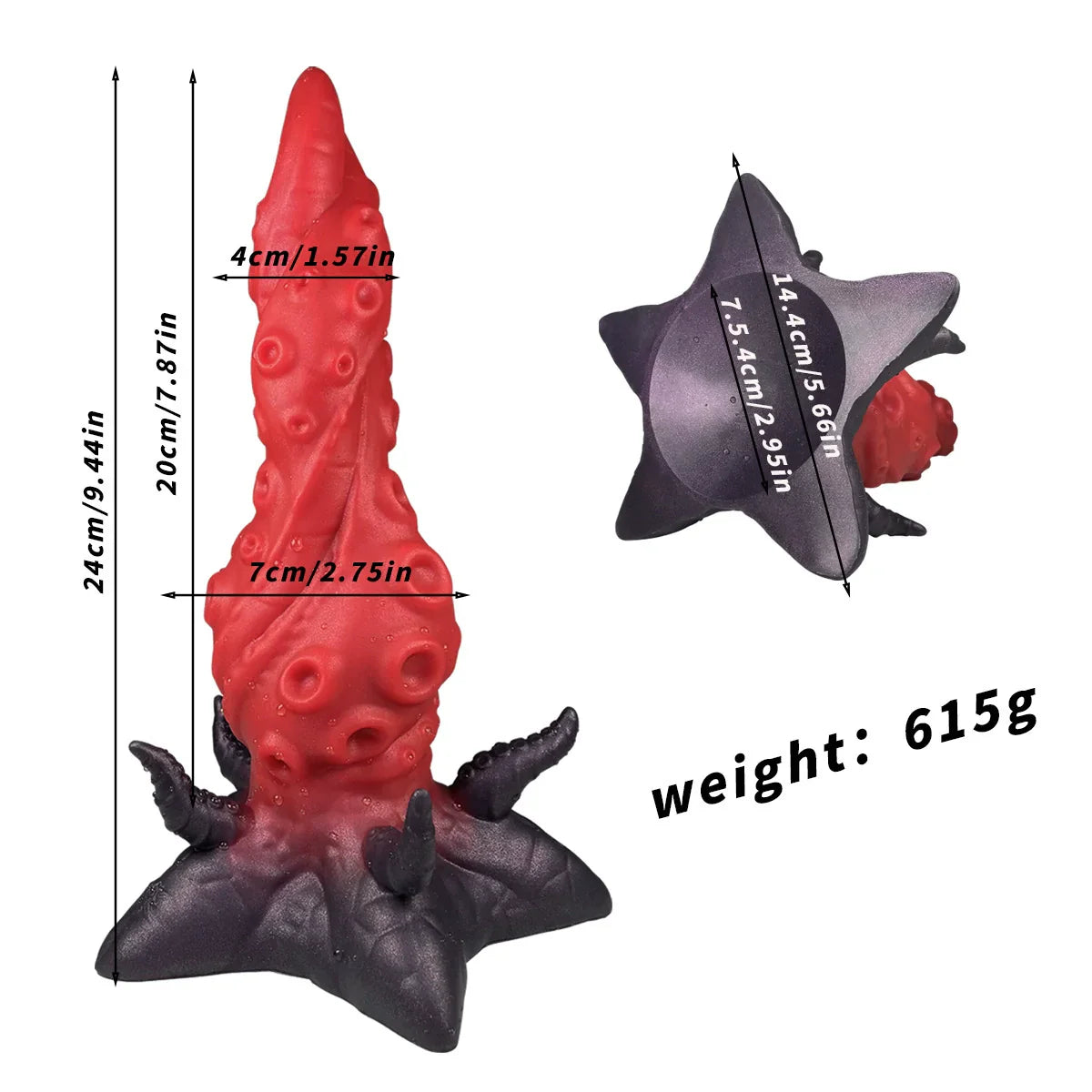 23 cm Octopus Tentakel Monsterdildo met Zuignap