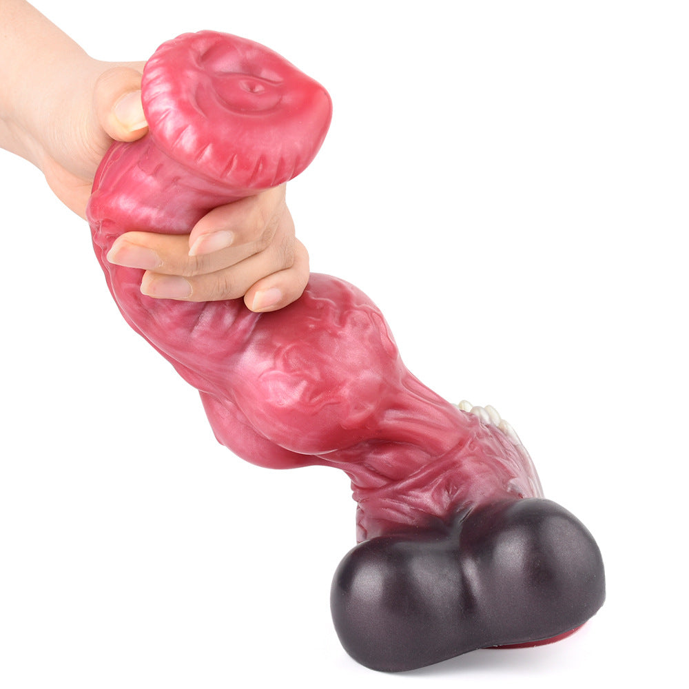 33cm Grote Roze Siliconen Dog Knot Dildo
