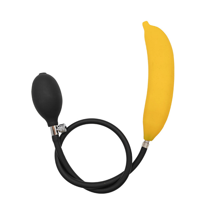 Gele Banaan Inflatable Dildo Met Handpomp