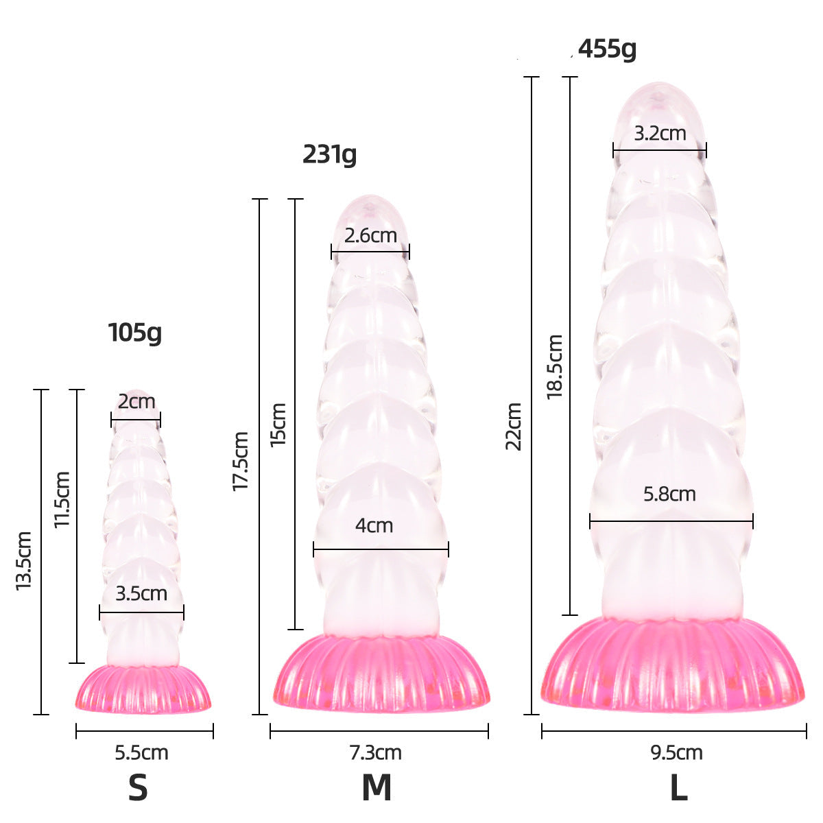 Clear Unicorn Ribbed Buttplug Fantasy Toy
