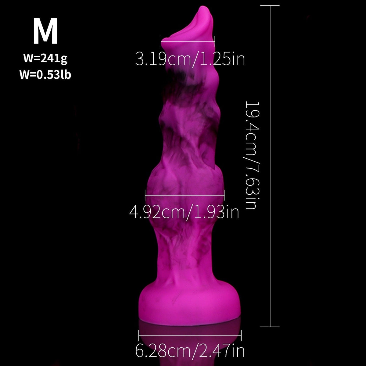 Paarse Zachte Wolf Knotdildo Met Zuignap