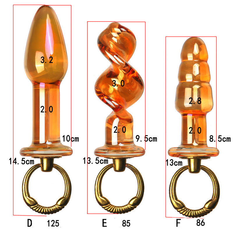 Gouden Glazen Buttplug Set voor Beginnende Gebruikers
