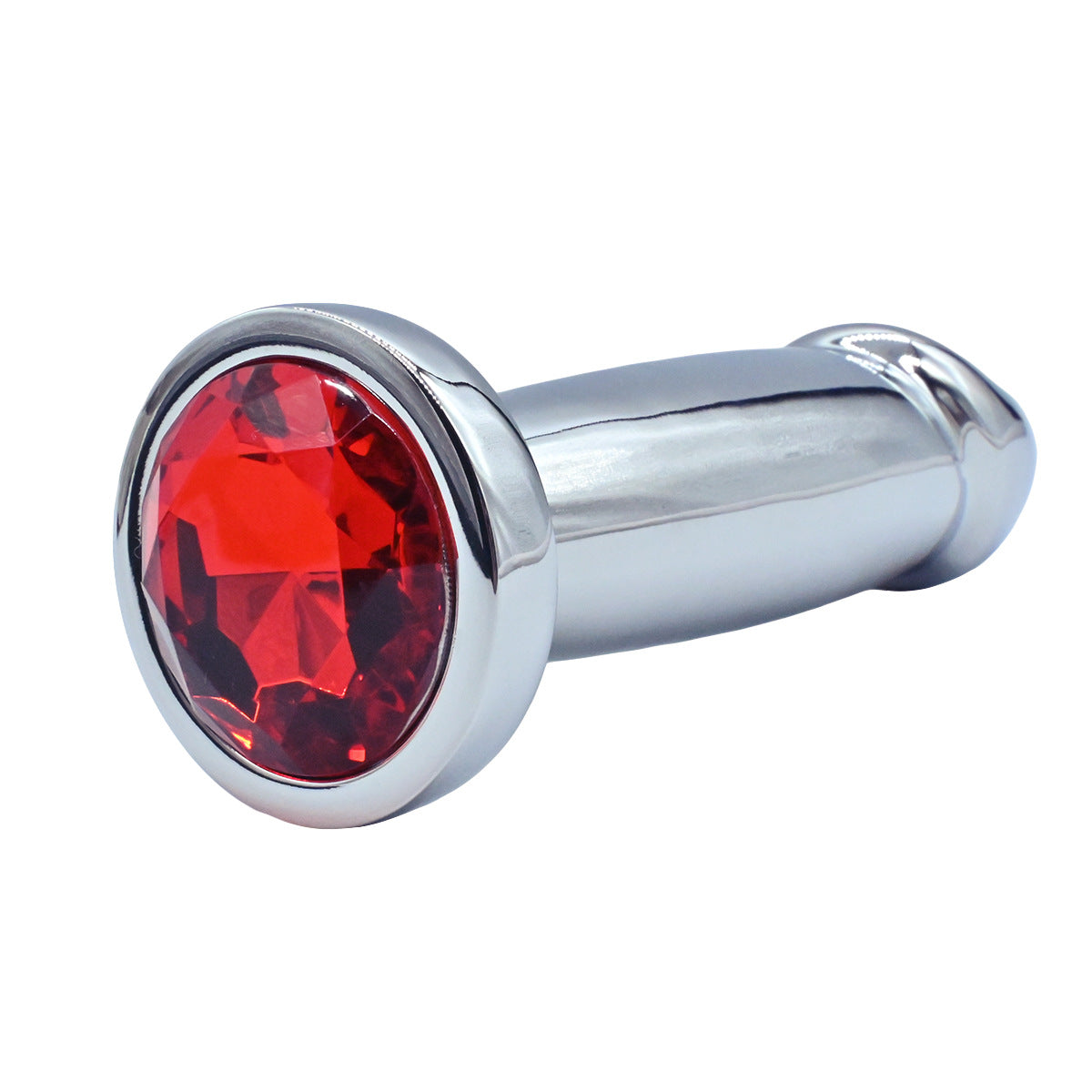 Penisvormige Metalen Buttplug met Diamantlook