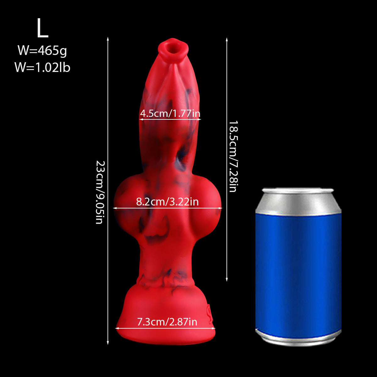 Rode Fantasy Knotdildo Zuignap