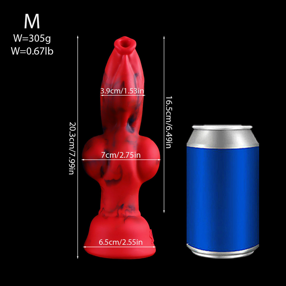 Rode Fantasy Knotdildo Zuignap